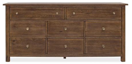 Driftwood Eight-Drawer Dresser Worn Saddle - Dark Brown by Hooker Furniture - View 3