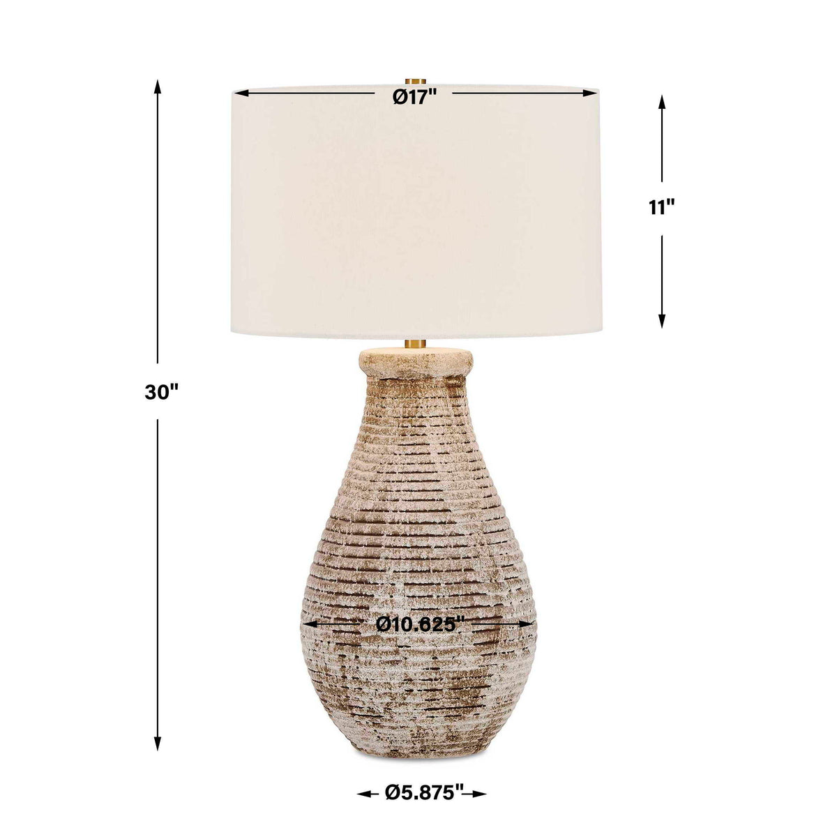Dorothea Textured Table Lamp Brown / Gray - Light Brown by Uttermost - View 6