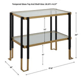 Kentmore Glass Side Table Black & Gold - Gold / Black by Uttermost - View 6