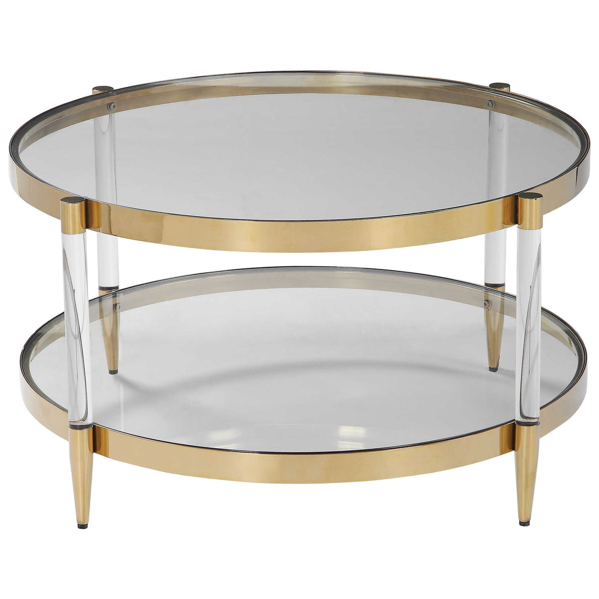 Kellen Glass Coffee Table - Gold by Uttermost - View 1