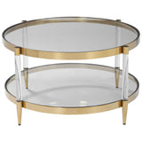 Kellen Glass Coffee Table - Gold by Uttermost - View 1