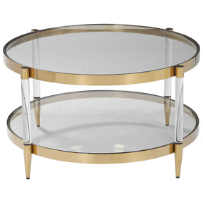 Kellen Glass Coffee Table - Gold by Uttermost - View 1