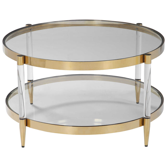 Kellen Glass Coffee Table - Gold by Uttermost - View 1