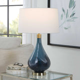 Riviera Art Glass Table Lamp - Blue / White by Uttermost - View 2