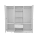 Kibo 6 Doors Armoire, One Drawer, Rod, Seven Interior Shelves, White -Bedroom - sold by Home Elegance USA