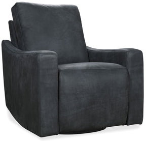 Lewis Power Swivel Recliner - Black by Hooker Furniture - View 1