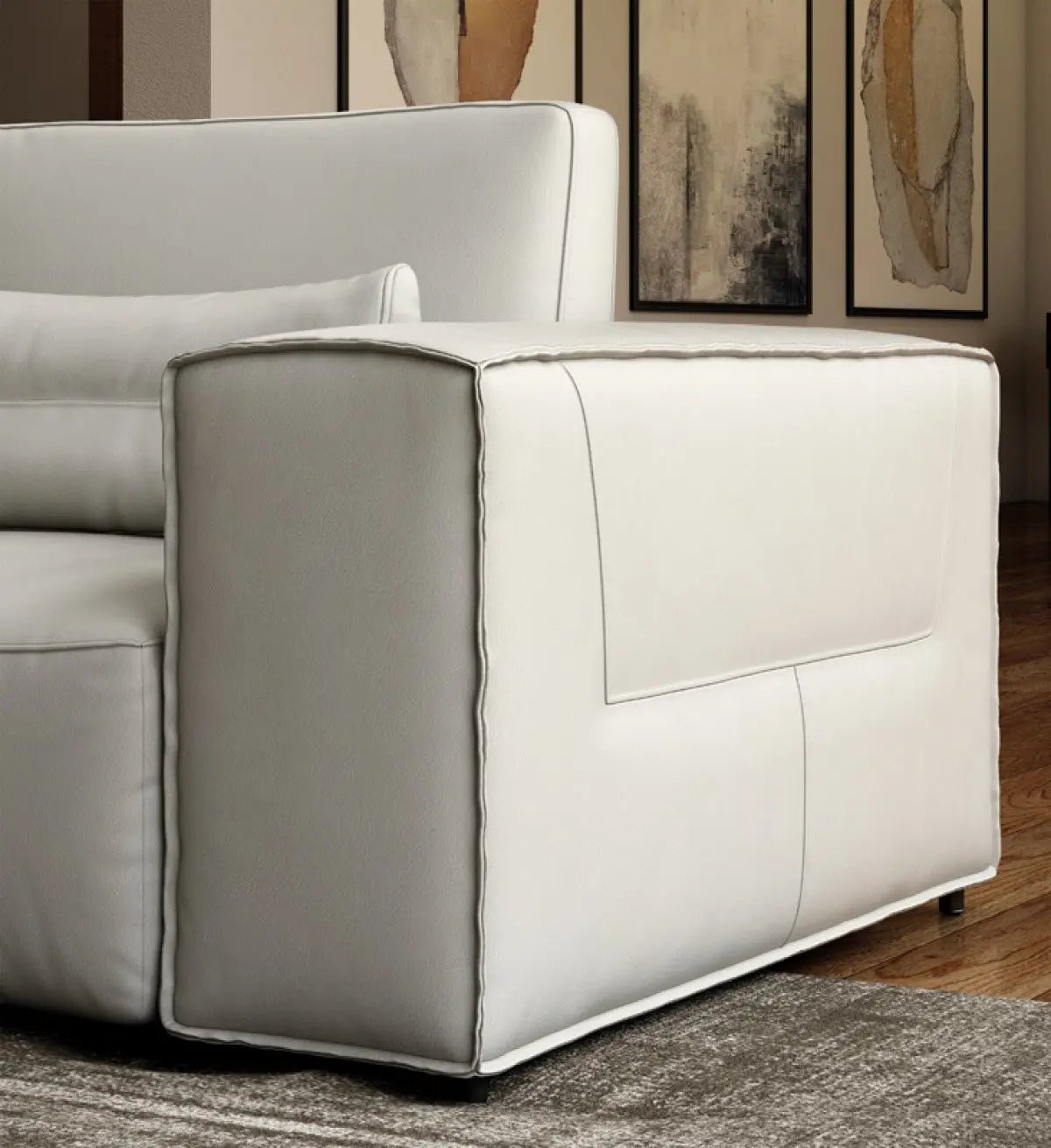 Accenti Italia Enjoy Italian Modern Light Grey Leather Sectional Sofa Vgddenjoy - Ltgry | Home Elegance USA