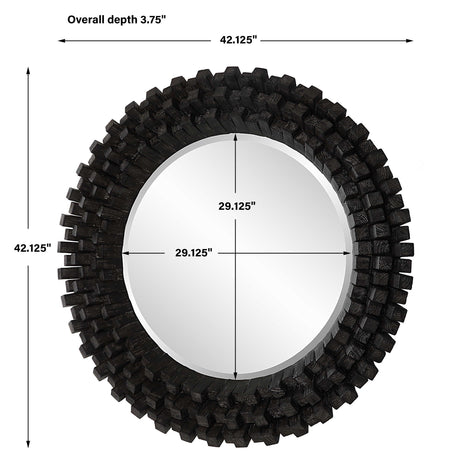 Circle Of Piers Round Mirror - Black by Uttermost - View 7