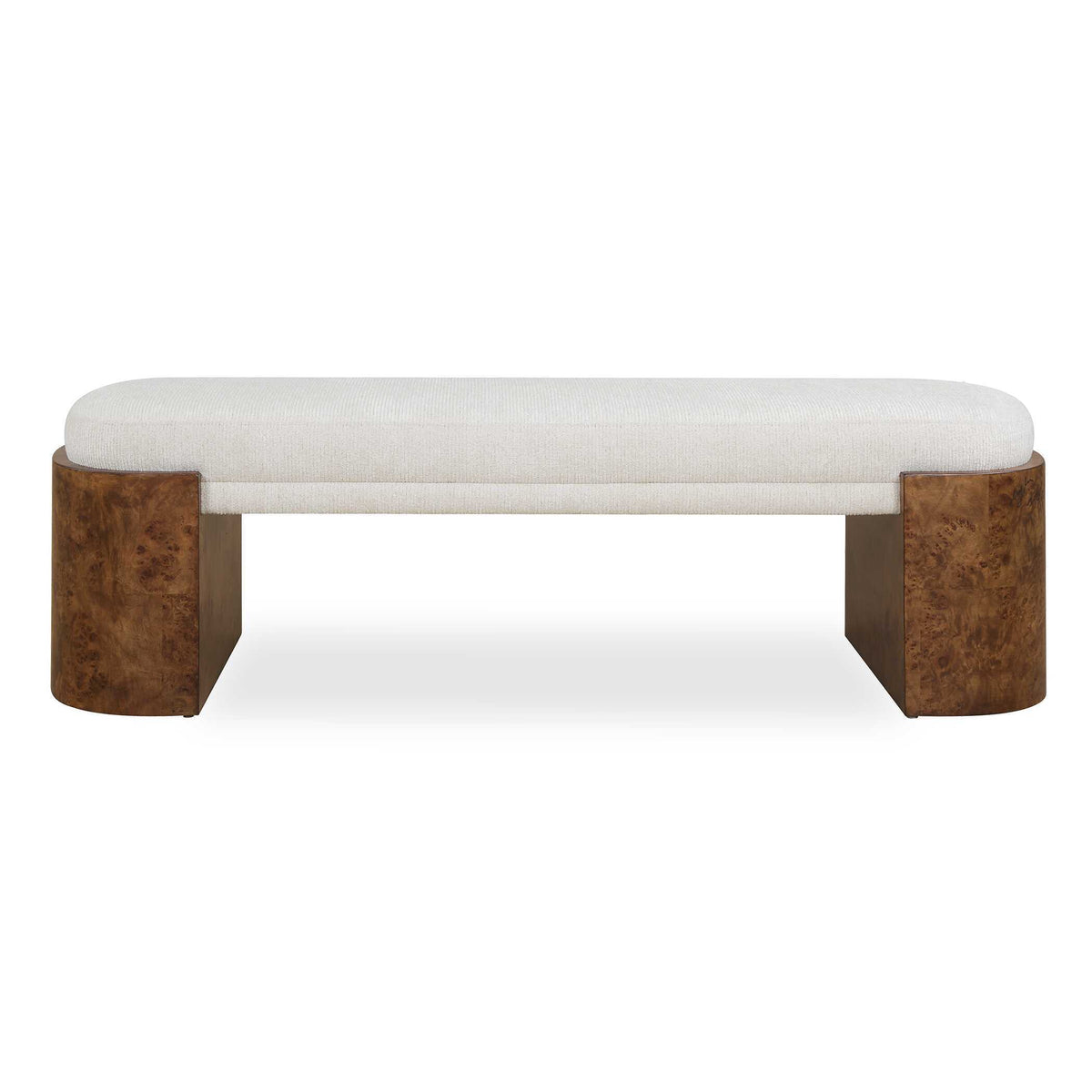 Thorian Bench Brown / Off-White - White / Dark Brown by Uttermost - View 1