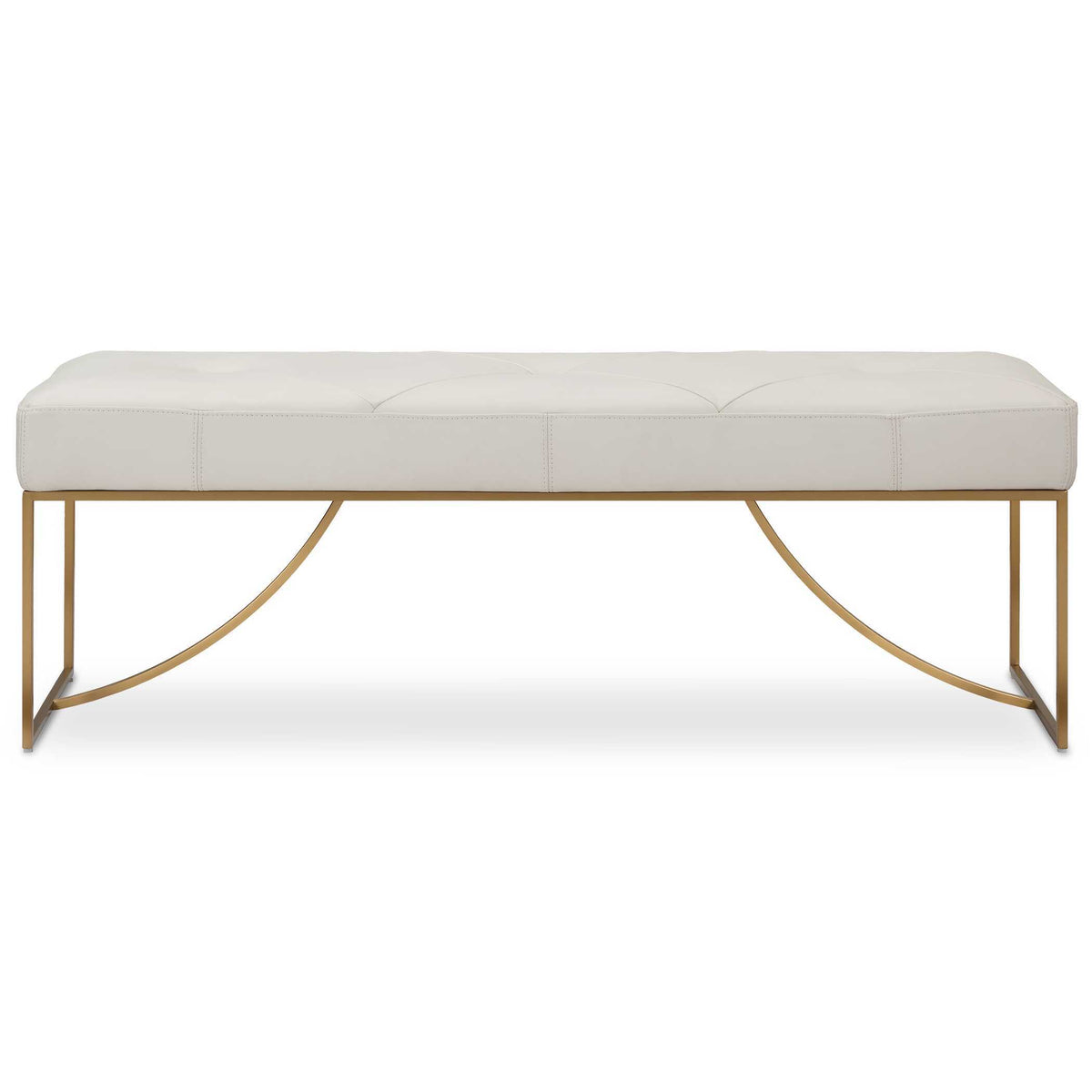 Swale Ivory Leather Bench - Beige by Uttermost - View 1