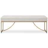 Swale Ivory Leather Bench - Beige by Uttermost - View 1