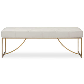 Swale Ivory Leather Bench - Beige by Uttermost - View 1