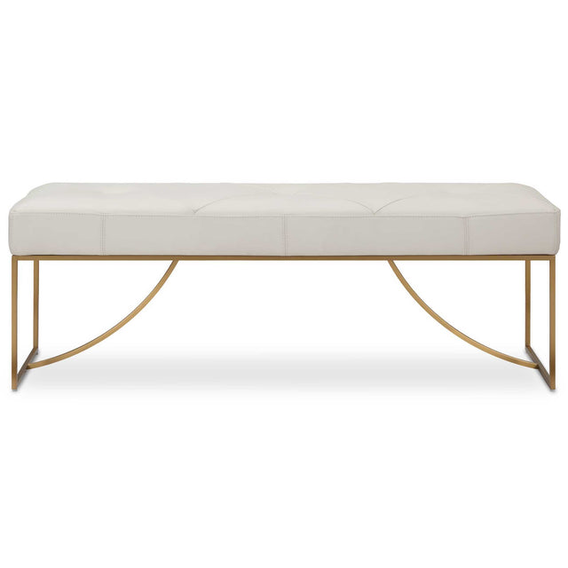Swale Ivory Leather Bench - Beige by Uttermost - View 1