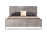 Eastern King Charlene Modern Grey Elm & Stainless Steel Bed