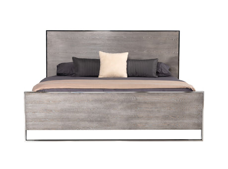Eastern King Charlene Modern Grey Elm & Stainless Steel Bed
