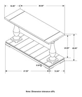 Sofa Table - Walden Rectangular Sofa Table with Turned Legs and Floor Shelf Coffee