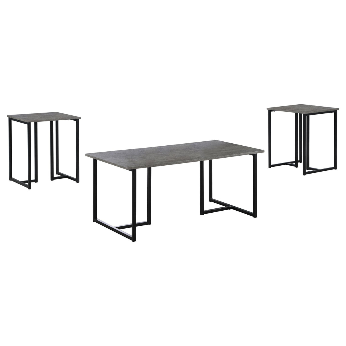 3 Pc Coffee Table Set - Nyla 3 - piece Occasional Set Weathered Grey and Black | Coaster | Home Elegance USA