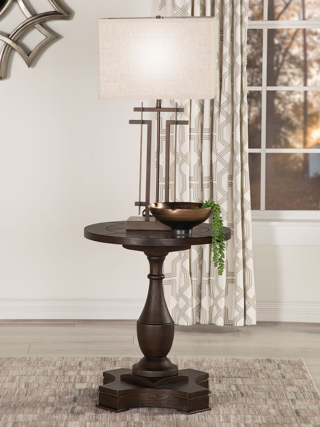 End Table - Morello Round End Table with Pedestal Base Coffee