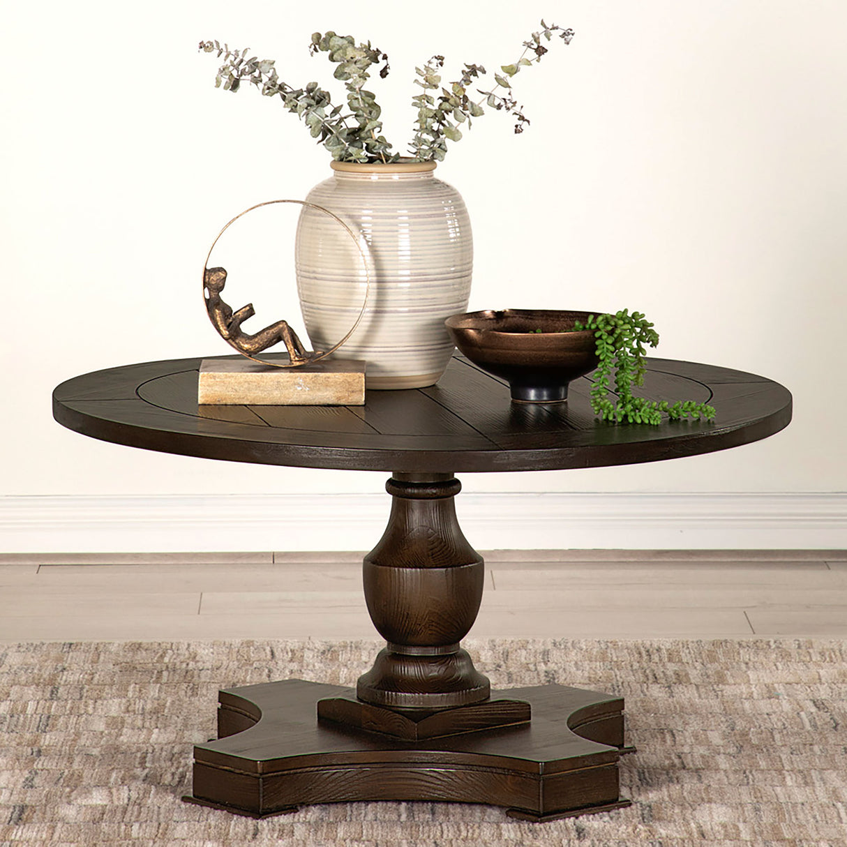 Coffee Table  - Morello Round Coffee Table with Pedestal Base Coffee