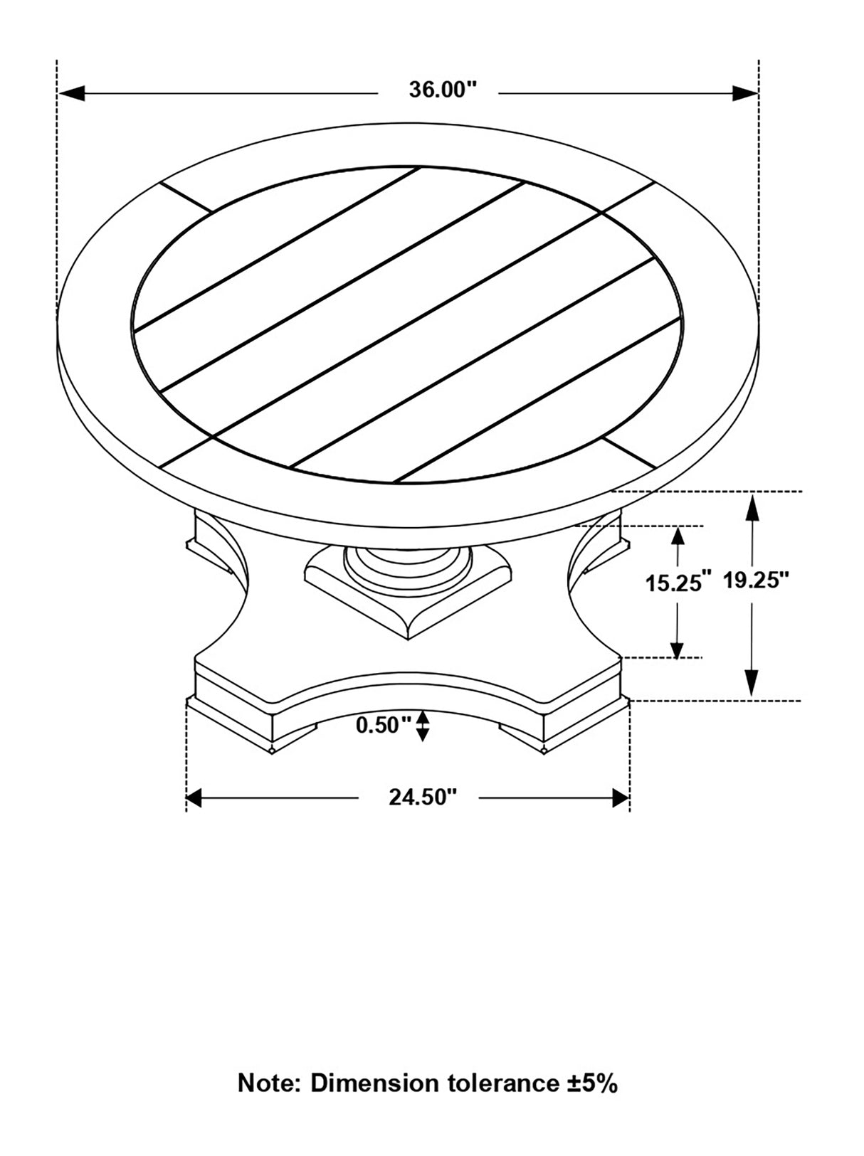 Coffee Table  - Morello Round Coffee Table with Pedestal Base Coffee