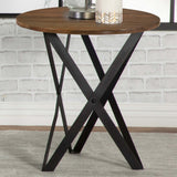 End Table - Zack Round End Table Smokey Grey and Black