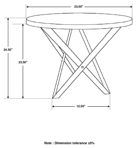 End Table - Zack Round End Table Smokey Grey and Black