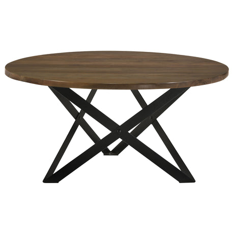 Coffee Table - Zack Round Coffee Table Smokey Grey and Black