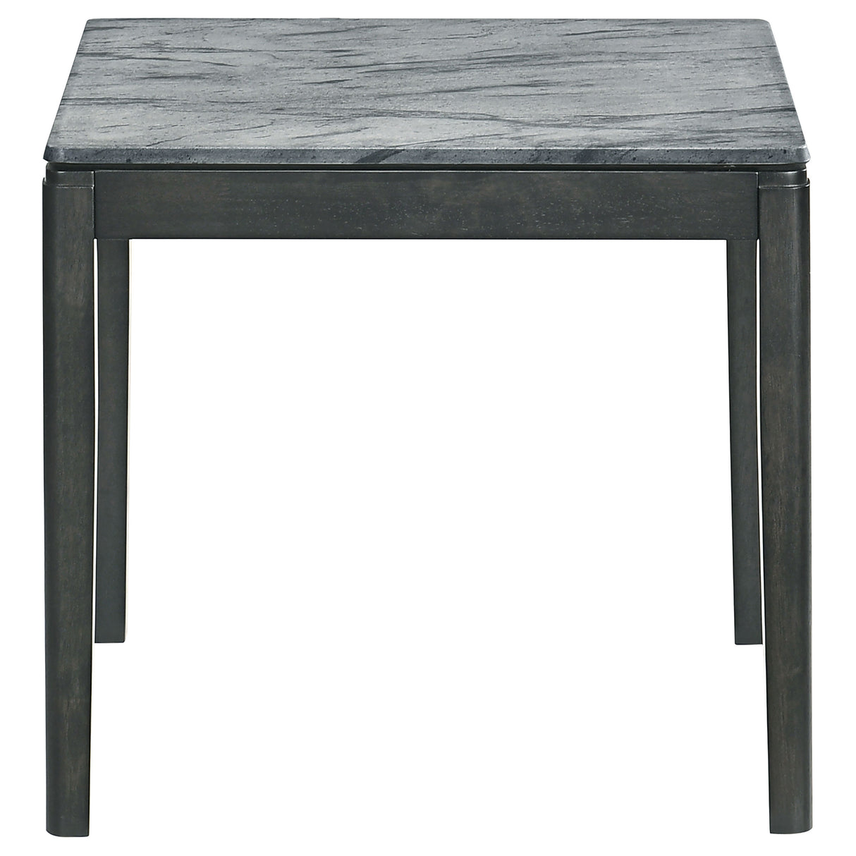 End Table - Mozzi Square End Table Faux Grey Marble and Black