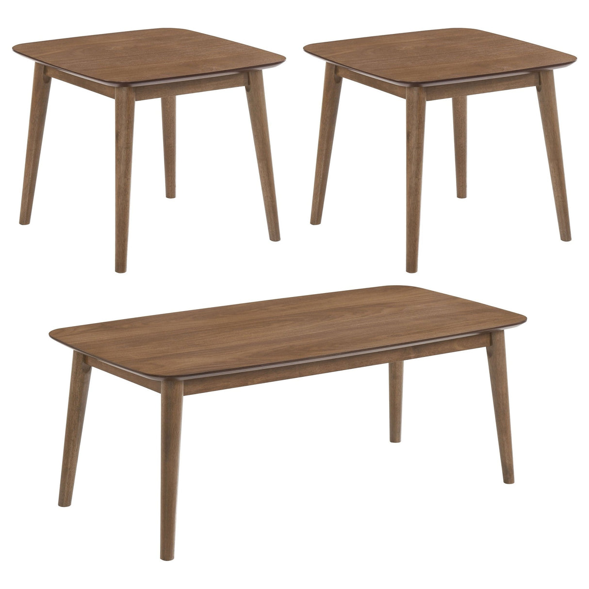 3 Pc Coffee Table Set - Radley 3 - piece Occasional Set Natural Walnut | Coaster | Home Elegance USA