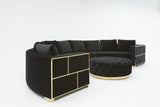 Divani Casa Ritner Modern Black Velvet Circular Sectional Sofa Vgyuhd1840 - B - Blk - VGYUHD1840 - B - BLK - Home Elegance USA - 2