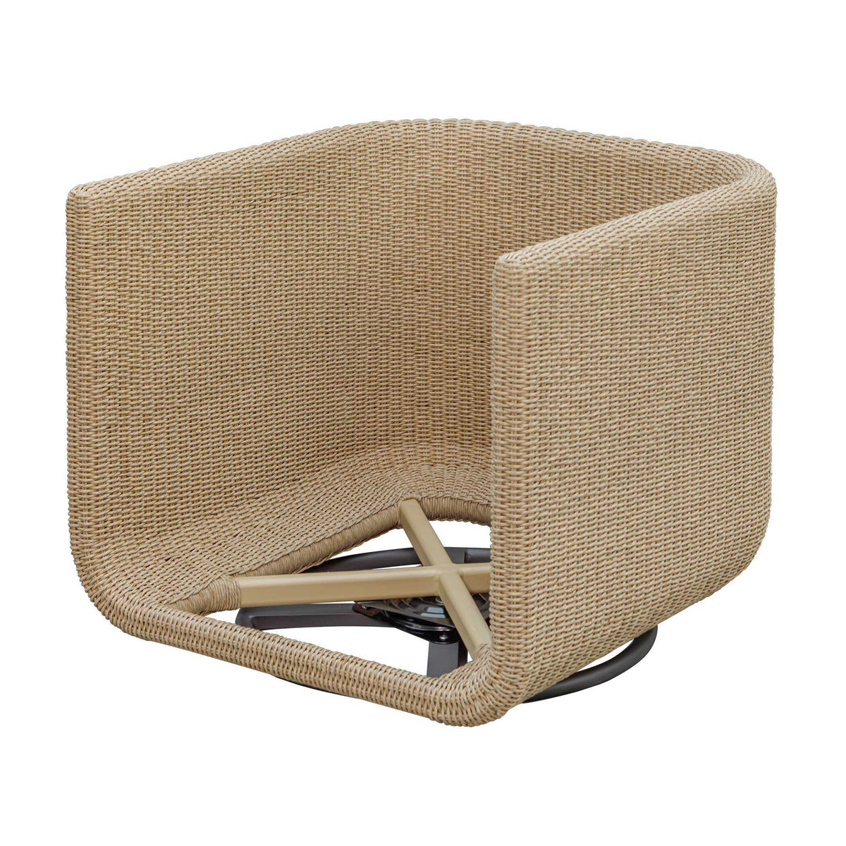 Santorini Outdoor Swivel Lounge Chair - Light Brown / White by Uttermost - View 8