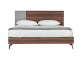 Palermo - Eastern King Modern Italian Faux Concrete & Walnut Bed