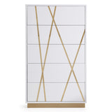 Modrest Nixa Modern White & Gold Chest