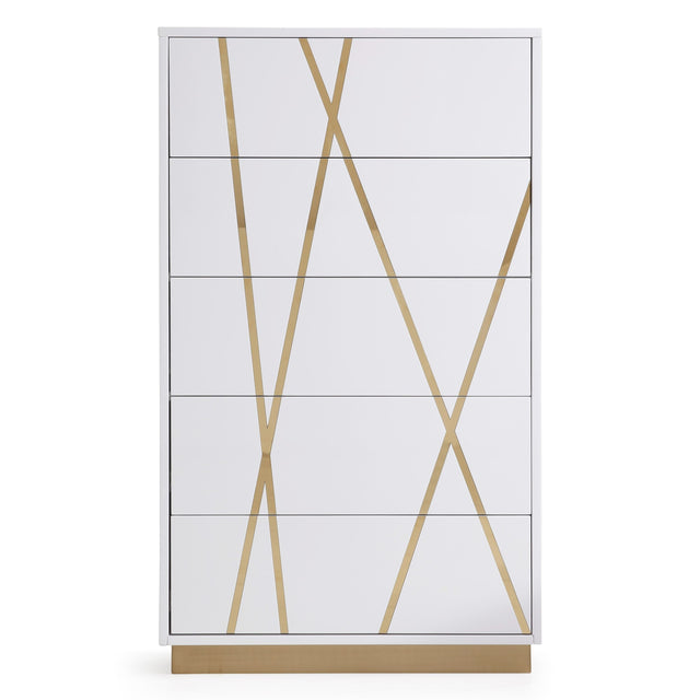 Modrest Nixa Modern White & Gold Chest