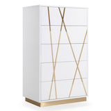 Modrest Nixa Modern White & Gold Chest
