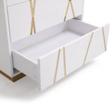 Modrest Nixa Modern White & Gold Chest