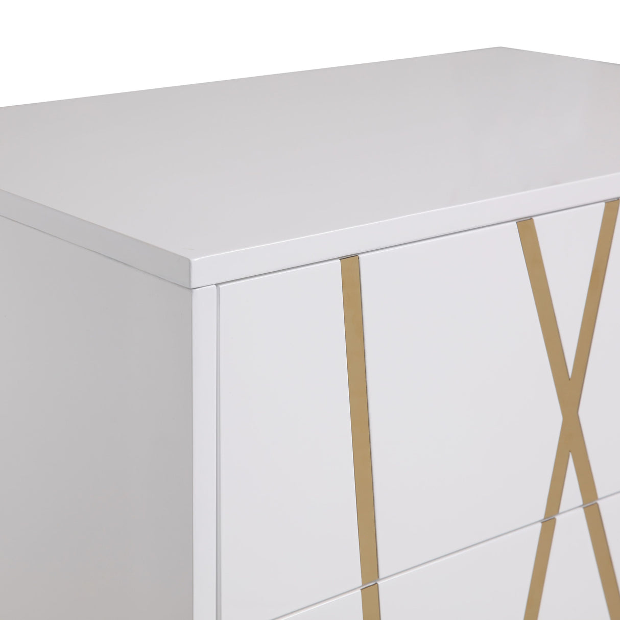 Modrest Nixa Modern White & Gold Chest