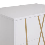 Modrest Nixa Modern White & Gold Chest