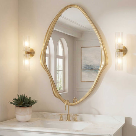 Aster Abstract Mirror - Gold by Uttermost - View 2