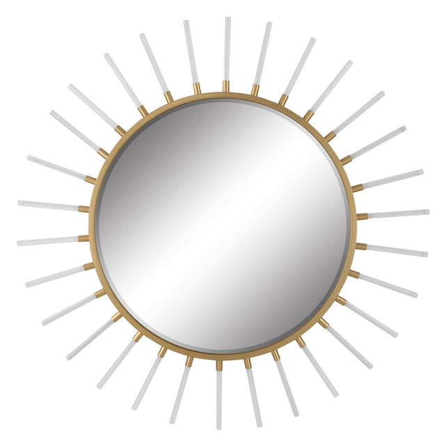 Oracle Round Starburst Mirror - Silver / Yellow by Uttermost - View 1