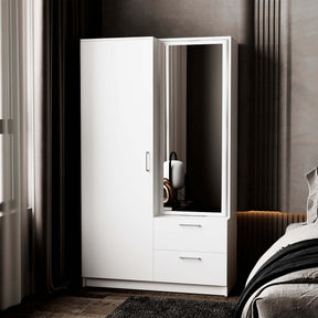 White Armoire Wardrobe with Open Storage and 2 Drawer - sold by Home Elegance USA