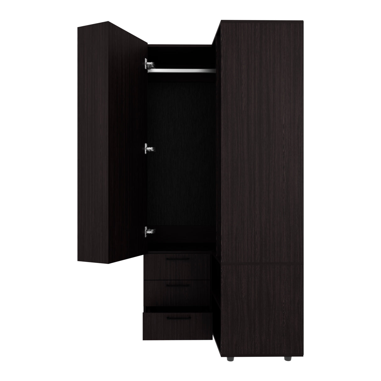 Armoire 70.9' H, 1 Door, 3 Drawers, 7 Shelves, 10 Legs, Black Wengue - Bedroom - sold by Home Elegance USA