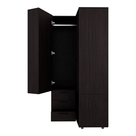 Armoire 70.9' H, 1 Door, 3 Drawers, 7 Shelves, 10 Legs, Black Wengue - Bedroom - sold by Home Elegance USA
