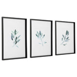Simple Sage Watercolor Prints (Set of 3) - White / Green by Uttermost - View 4