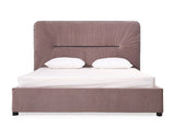 Eastern King Duke Modern Grey Velvet & Black Gun Chrome Bed