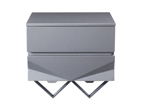 Duke Modern Grey Velvet & Black Gun Chrome Bedroom Set – VIG Furniture - sold by Home Elegance USA