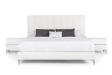 Angela Eastern King - Italian White Eco Leather Bed - View Image 1