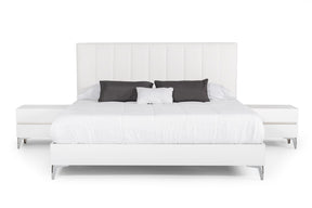 Angela Eastern King - Italian White Eco Leather Bed - View Image 1