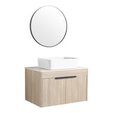 30 " Modern Design Float Bathroom Vanity With Ceramic Basin Set, Wall Mounted White Oak Vanity With Soft Close Door,KD - Packing，KD - Packing，2 Pieces Parcel（TOP - BAB110MOWH） - W999S00023 - image - 22