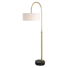 Huxford Brass Arch Floor Lamp - Yellow by Uttermost - View 1